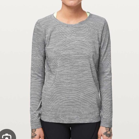 Lululemon Swiftly Tech Long Sleeve Waist Length 2.0 Gray Size 8 - Picture 1 of 7
